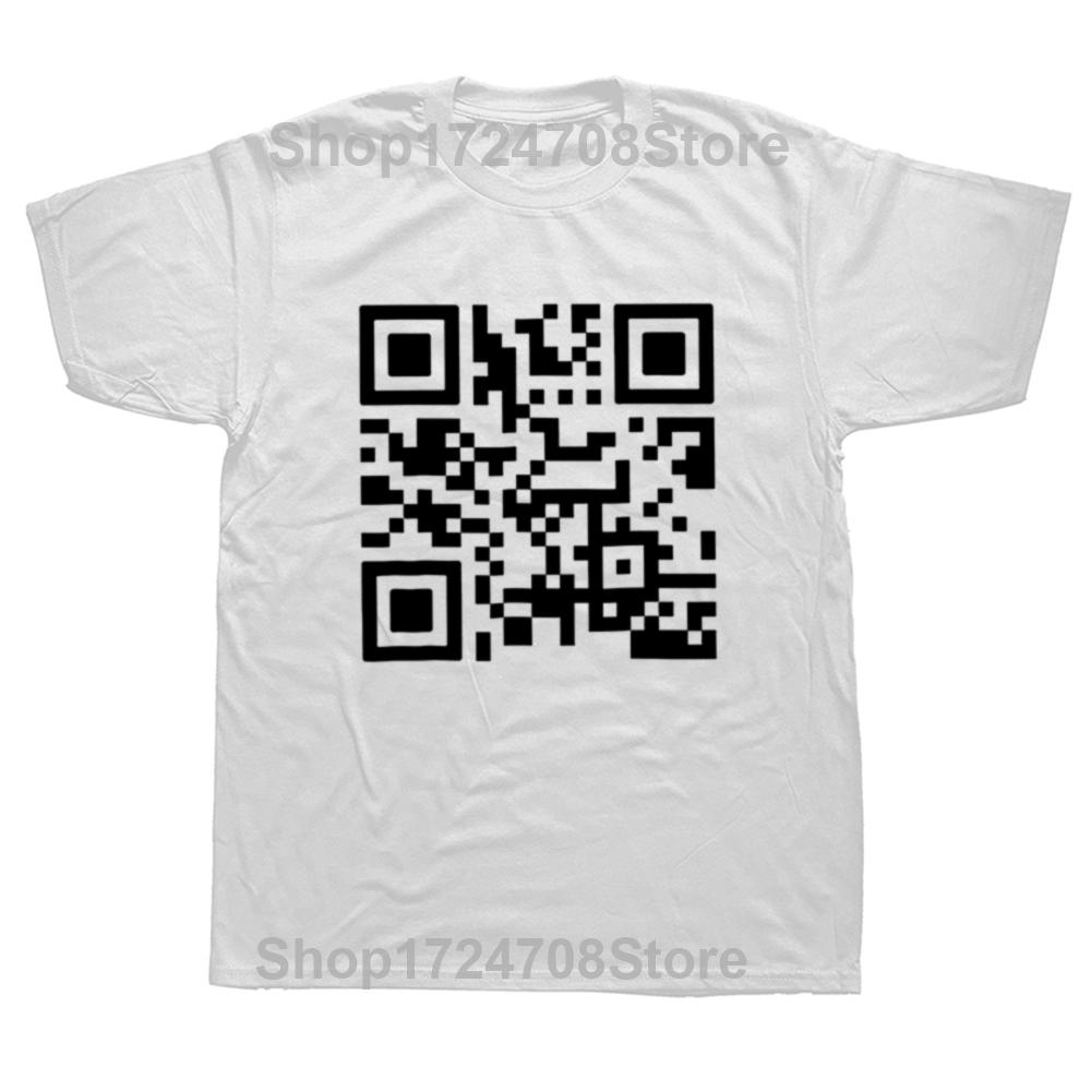 Funny F You QR Code T Shirt Funny Adult Humor Joke Weird Gift  Tee Tops 100% Cotton Soft Unisex O-neck Casual T-shirts EU Size