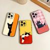 Coque de téléphone Chat Noir Blanc C-Cute Pour iPhone 17,16,15,14,13,12,11 Plus,Pro Max,XS,Housse Noire en Silicone Souple