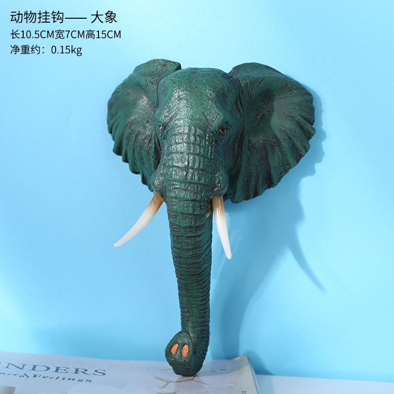 Retro Animal Model Hook Elephant Giraffe Hanging Hook Key Coat Hook Wall Behind The Door Wall Decoration Resin Handicrafts