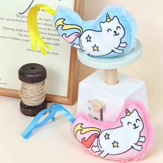 Plush Squeaky Cat Toy Interactive Cat Chew Toy Kitten Teething Toy Stuffed Unicorn Kitty