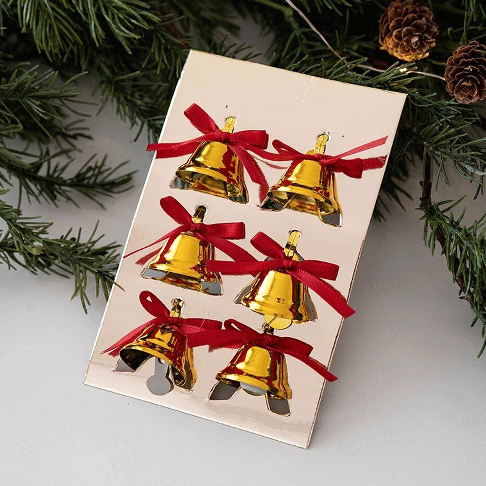 6/9Pcs Plastic Christmas Ornaments bow New Year Pendant Fashion Christmas Bells  Merry Christmas