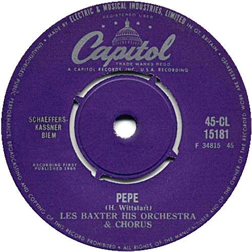 

7inch Record LES BAXTER HIS ORCHESTRA LES BA Pepe CL15181 Capitol Records 1960 UK Jazz Used