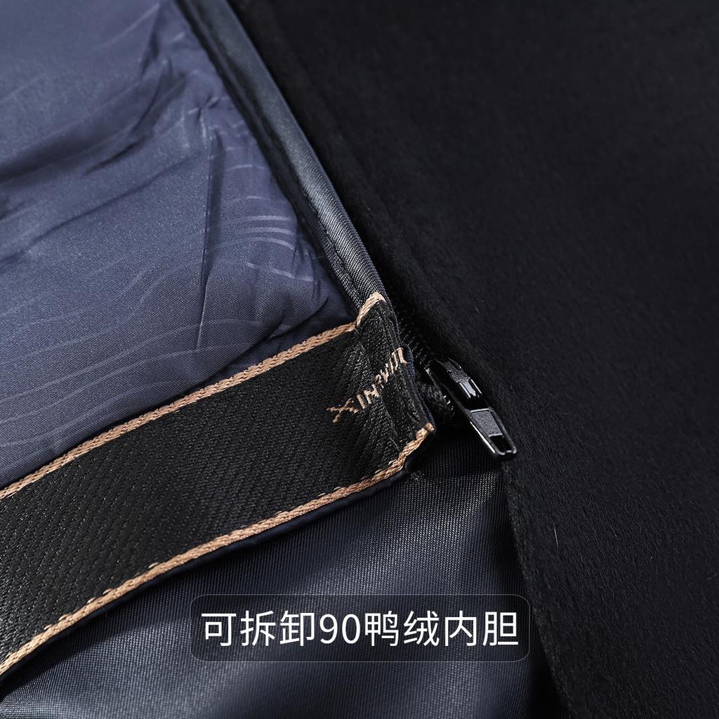 90 Fluffy White Duck Down Winter Light Luxury Fashion Cashmere Wool Warm and Stylish Woolen Coat