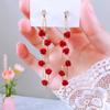 Women Versatile Rose Earrings Alloy Long Tassels Elegant Temperament Eardrop