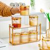Kitchen Seasoning Jars Storage Set with Gold Rim