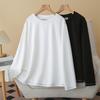 2026 Spring Women's Plus Size Bright Line Long Sleeve T-Shirt, Casual Round Neck Top, Simple Versatile Hoodie 8812