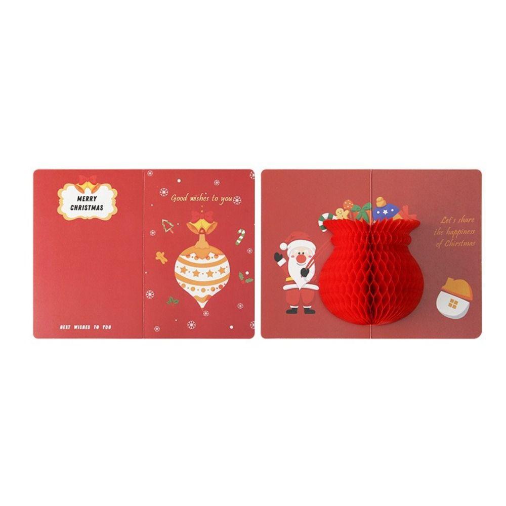 Christmas 3D Pop Up Thank You Cards Blessing Cards Christmas Postcard Greeting Cards With Envelope