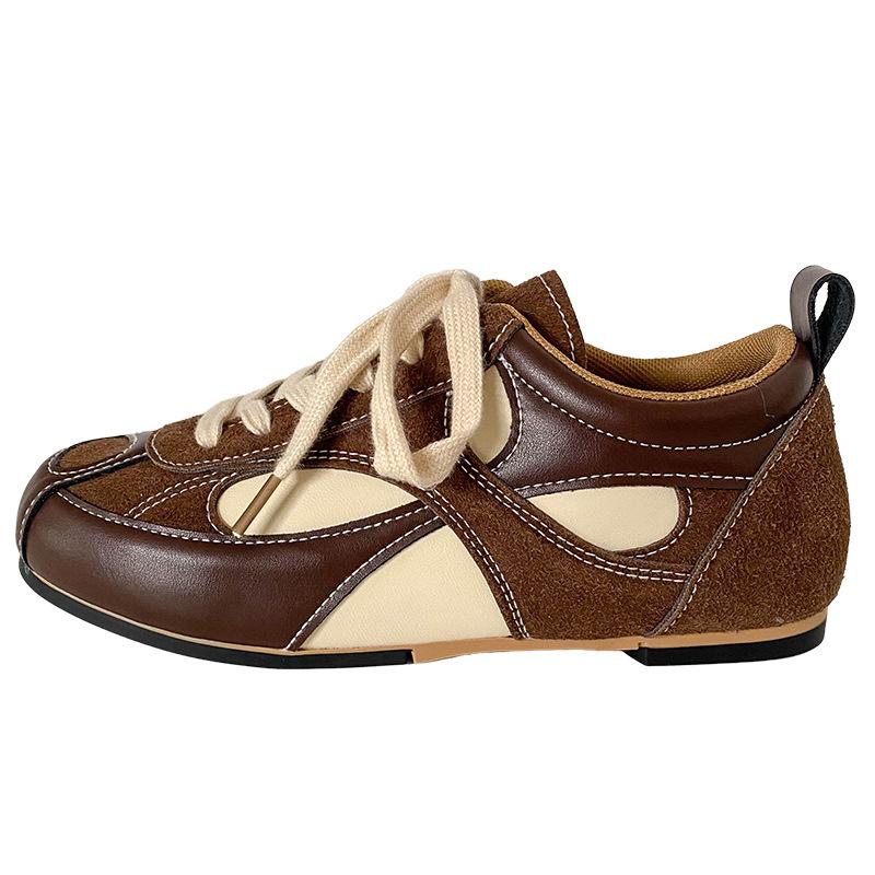 

A9865 латексная стелька/маленькие кожаные туфли в стиле ретро, подошва, женские кроссовки в стиле ретро 2024, новые кроссовки Forrest Gump 40 шоколадный