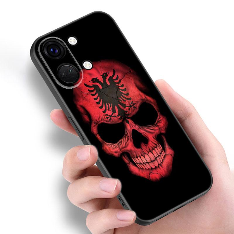 Albania Flag Black Silicone Phone Case For OnePlus 9R 10R 11R 12R ACE 2 Pro 2V 3V Nord CE 2 3 Lite 4 N10 N20 N30 SE 5G