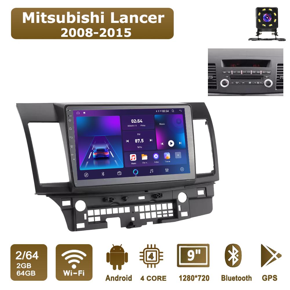 

Android Car-Play Car Radio For Mitsubishi Lancer 2008-2015 Multimedia Player Head Unit Stereo GPS Navigation BT WIFI,2+64GB A чёрный