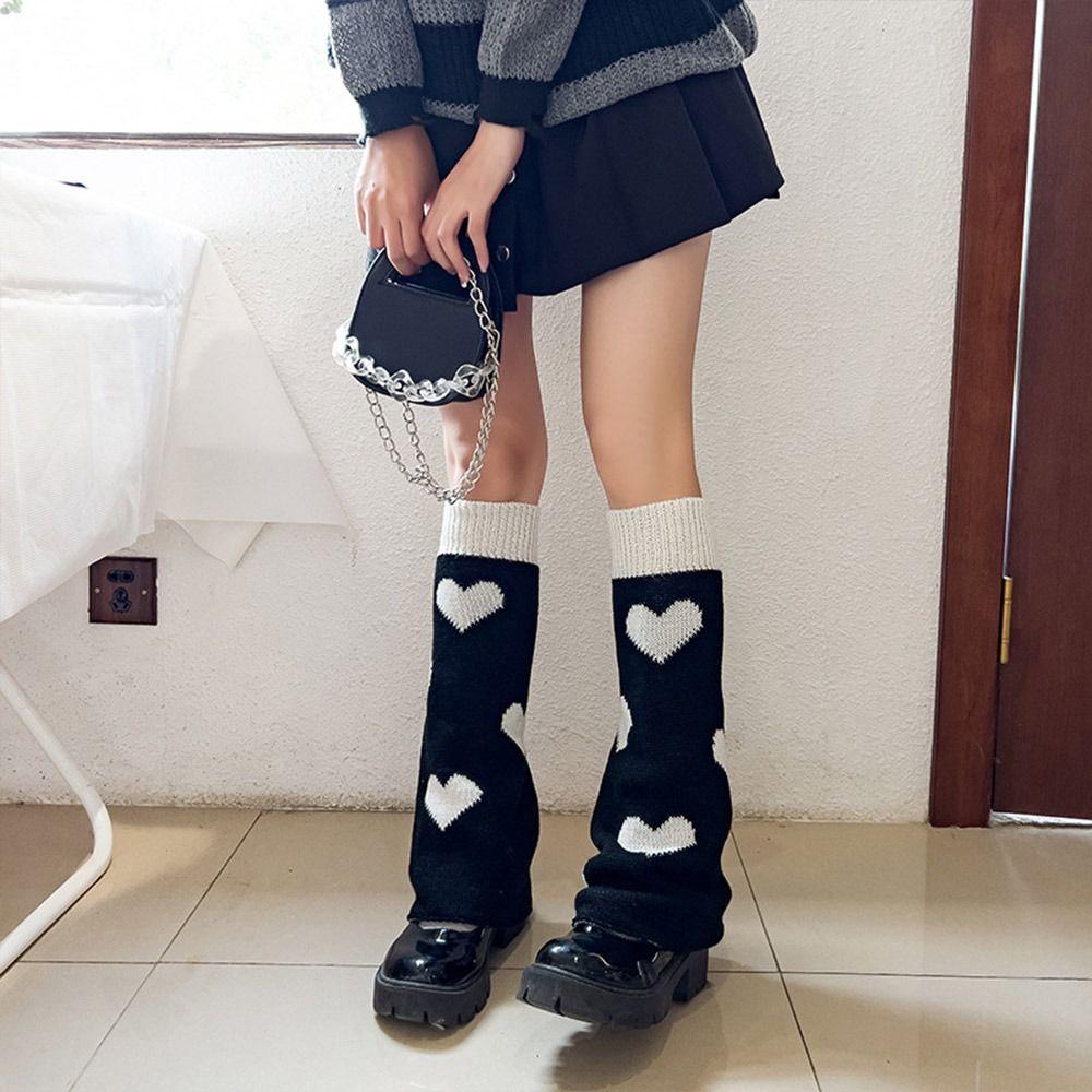 Star Pattern Punk Leg Warmers Cross Design Knitted Leg Warmers Leg Cover Accessories  Winter