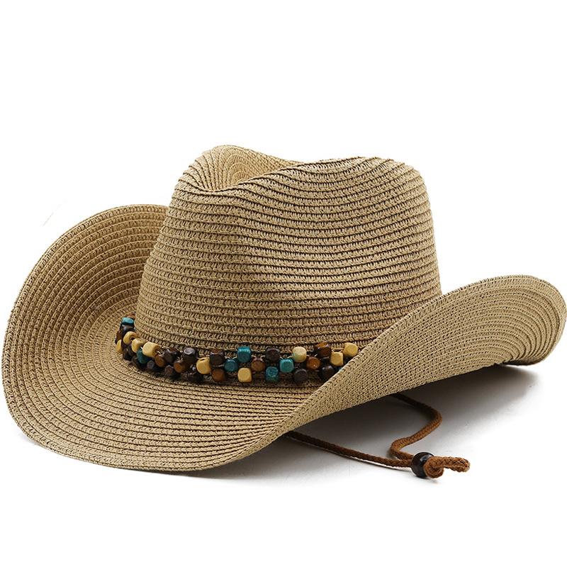 Horseback riding cowboy straw hat men and women outdoor travel fishing visor big edge curled beach hat western cowboy hat