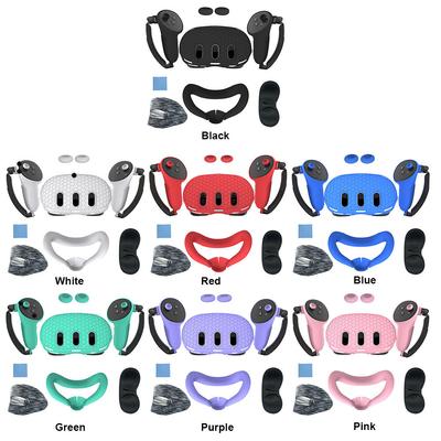 Silikonový ochranný kryt Skořápkové pouzdro pro náhlavní soupravu Meta Quest 3 VR Náhlavní souprava Obličejová vložka Oční vycpávka Rukojeť Úchop Tlačítko Čepice VR Příslušenství