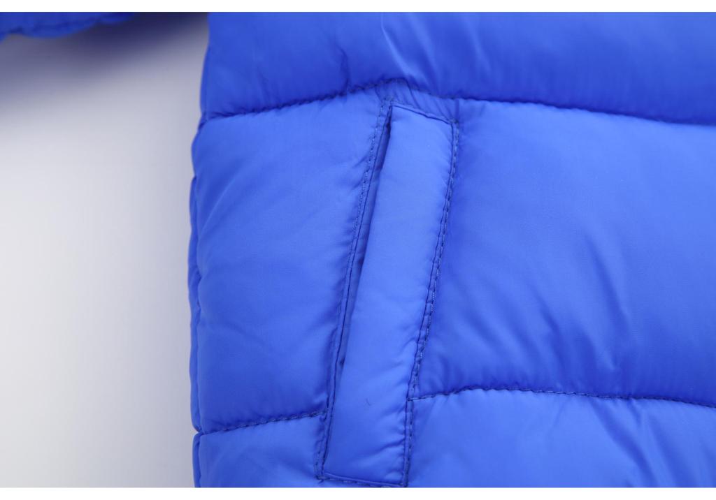 2026 Kids' Hooded Plaid Fleece-Lined Down Jacket for Boys & Girls, Warm Cotton Outerwear for Baby, Autumn & Winter.