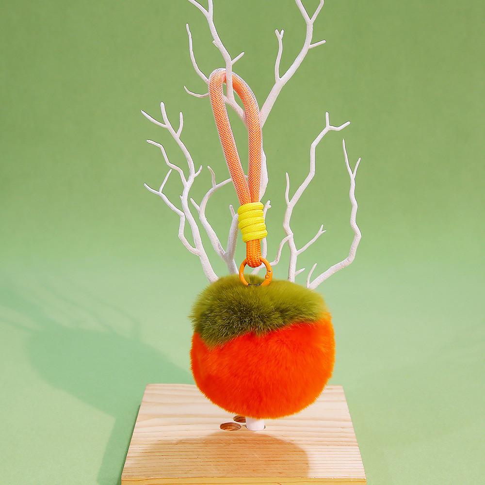 Toy Polyester Soft Key Holder Featuring Adorable Persimmon Squirrel Rabbit Car