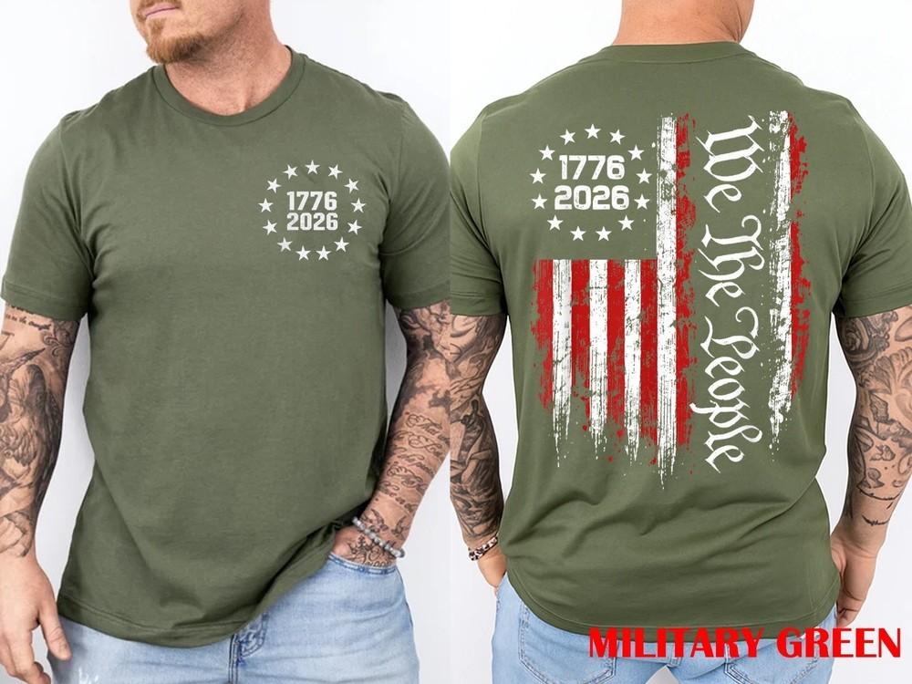 250 Years Anniversary USA 250th American Flag 2 sides TShirt Unisex T-Shirt L