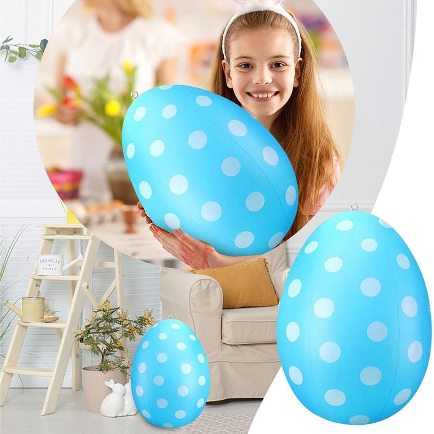 16 Inch Giant Egg Easter Inflatable Ball Outdoor Inflatable Easter Ornament Home Garden Easter Decoration 2025