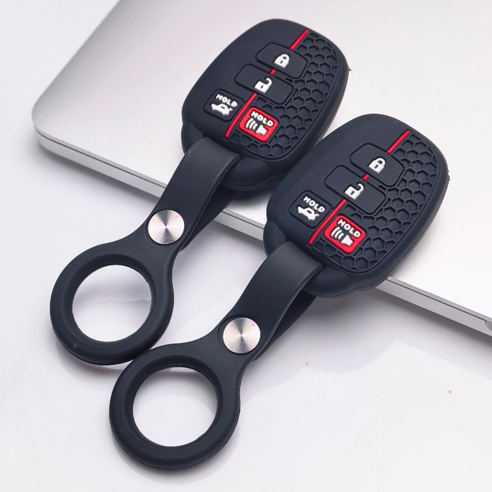 Silicone Key Cover keychain for Toyota Corolla Camry RAV4 Highlander Prado, Fits Toyota Corolla Camry RAV4 Yaris Hilux Highlander Prado Vios Fortuner