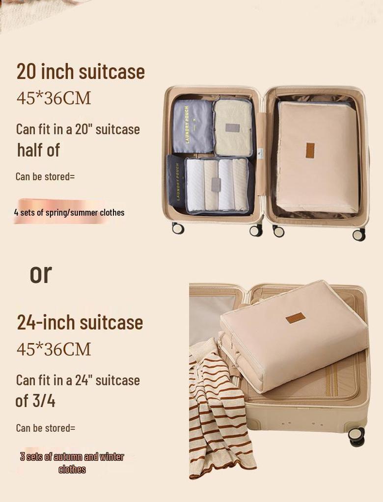 Seven-in-One Travel Storage Bag: Down Jacket & Underwear Organizer - Essential for Business Trips