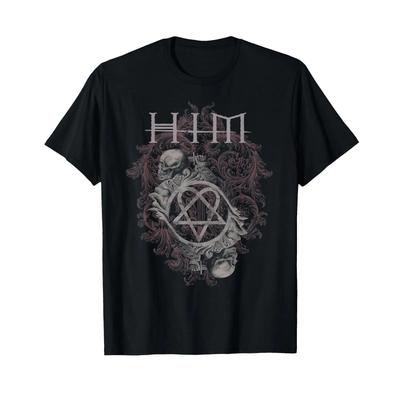 Ville Valo Him Dual Skull T Shirt Vintage Comfortable Soft Homme Breathable Versatile Streetwear Graphic Stretched