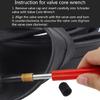 4Pcs Car Air Conditioner Valves Stem Cores Remover Wrench Double HVAC Valves Cores