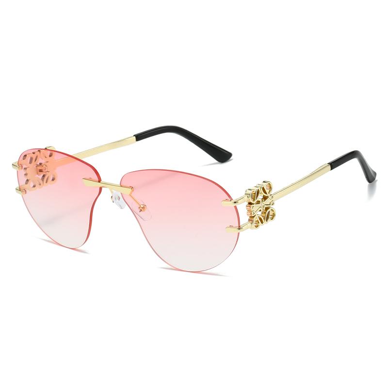 Oversized Pilot Sunglasses Men Trendy Fashion Vintage Rimless Brand Sun Glasses Women Outdoor Male Driving UV400 Eyewear