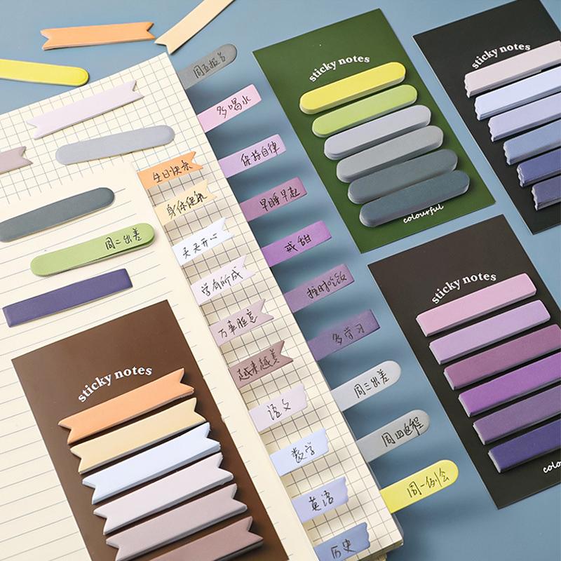 1Pcs Creative Color Index Strip Sticker Notes Memo Pad Stationery Tearable Sticky Office Decor School Supplies Student Kids Gift