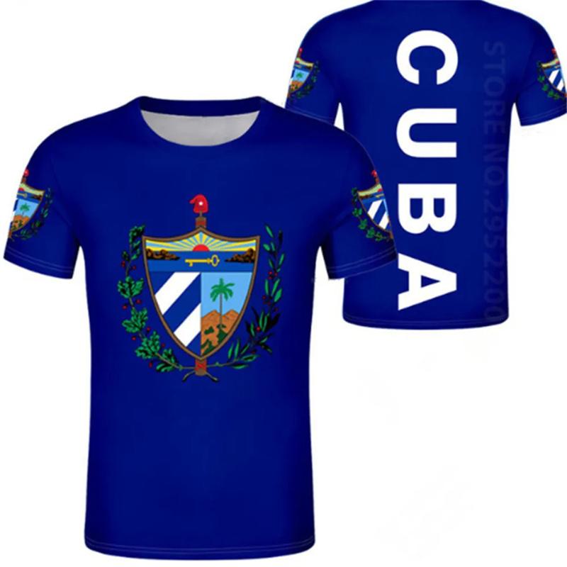 

Summer Cuban Flag 3D Printed T-shirt Men s Quick Drying Short Sleeved National Emblem Pattern Casual Top S