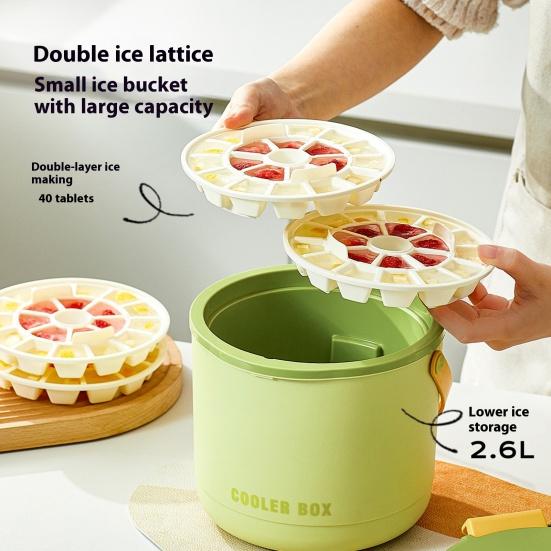 Ice Insulation Bucket Silicone Ice Mould Grid Ice Cube Trays Portable Ice Balancer Kettle Portable Ice Making Gadget