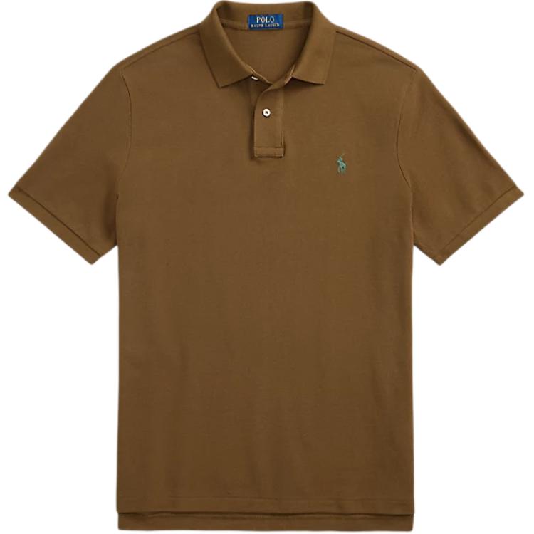 

Polo Ralph Lauren Однотонная рубашка-поло с вышивкой пони Мужские топы Коричневый 710534735-463 XL