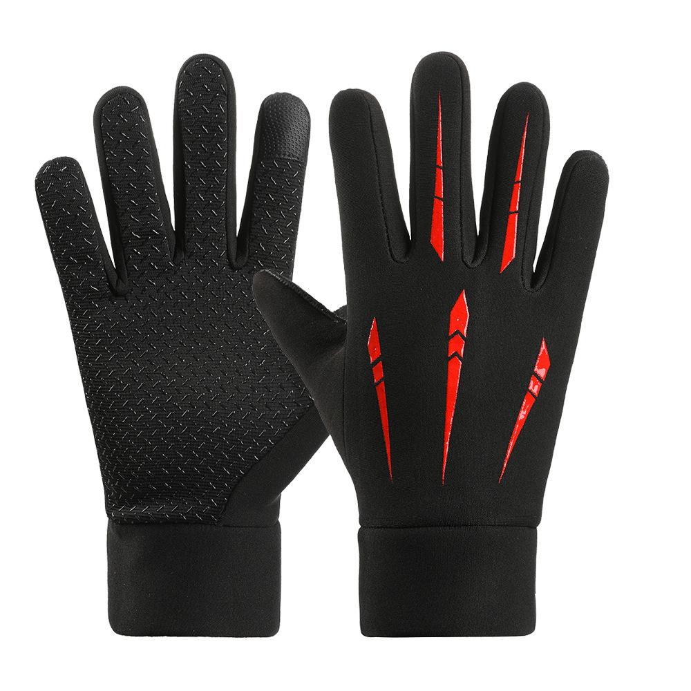 Warm Gloves for Autumn and Winter Outdoor Cycling Gloves for Men Plus Velvet Windproof and Cold Proof Students Mountaineering Touch Screen Gloves