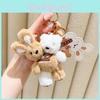 Adorable Double-headed Plush Milk Tea Bear And Rabbit Keychain Accessory For Gifts