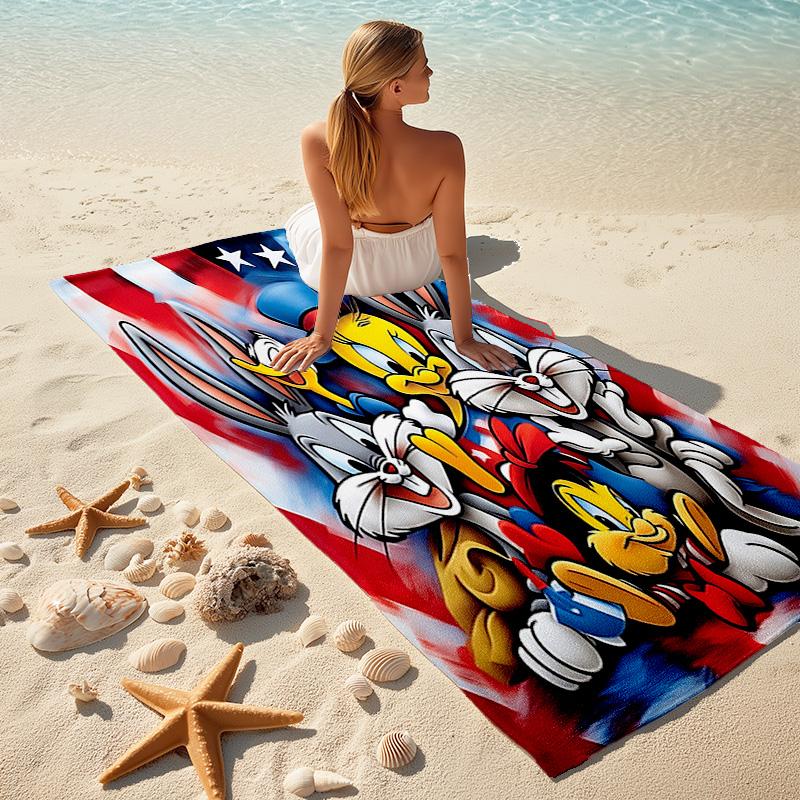 1pc American Looney Tunes Cartoon Quick Dry Microfiber Bath Towel for Swimming Surfing Camping Unisex Holiday. SJT72014