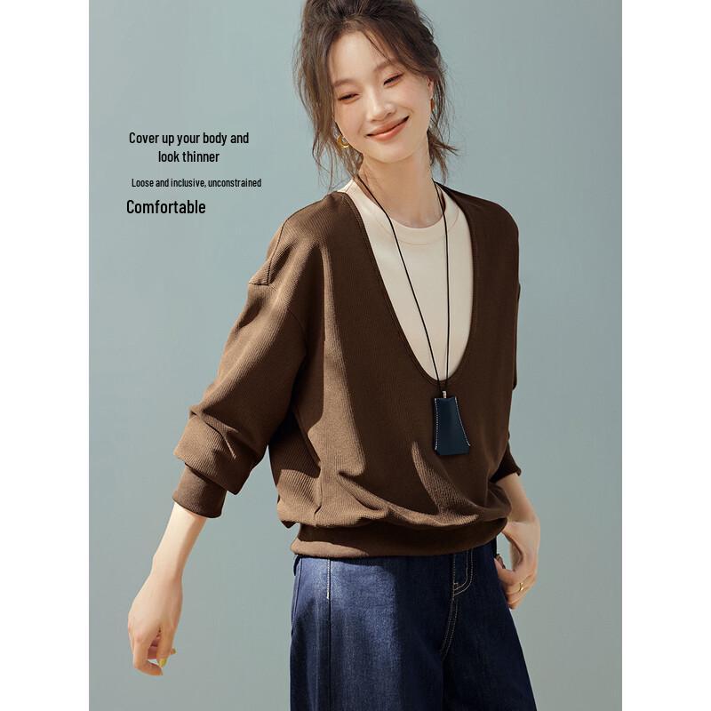 La Chapelle Loose Fit Fake Two-Piece Sweatshirt