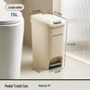 PinHuan 15L Milky White Pedal Trash Can