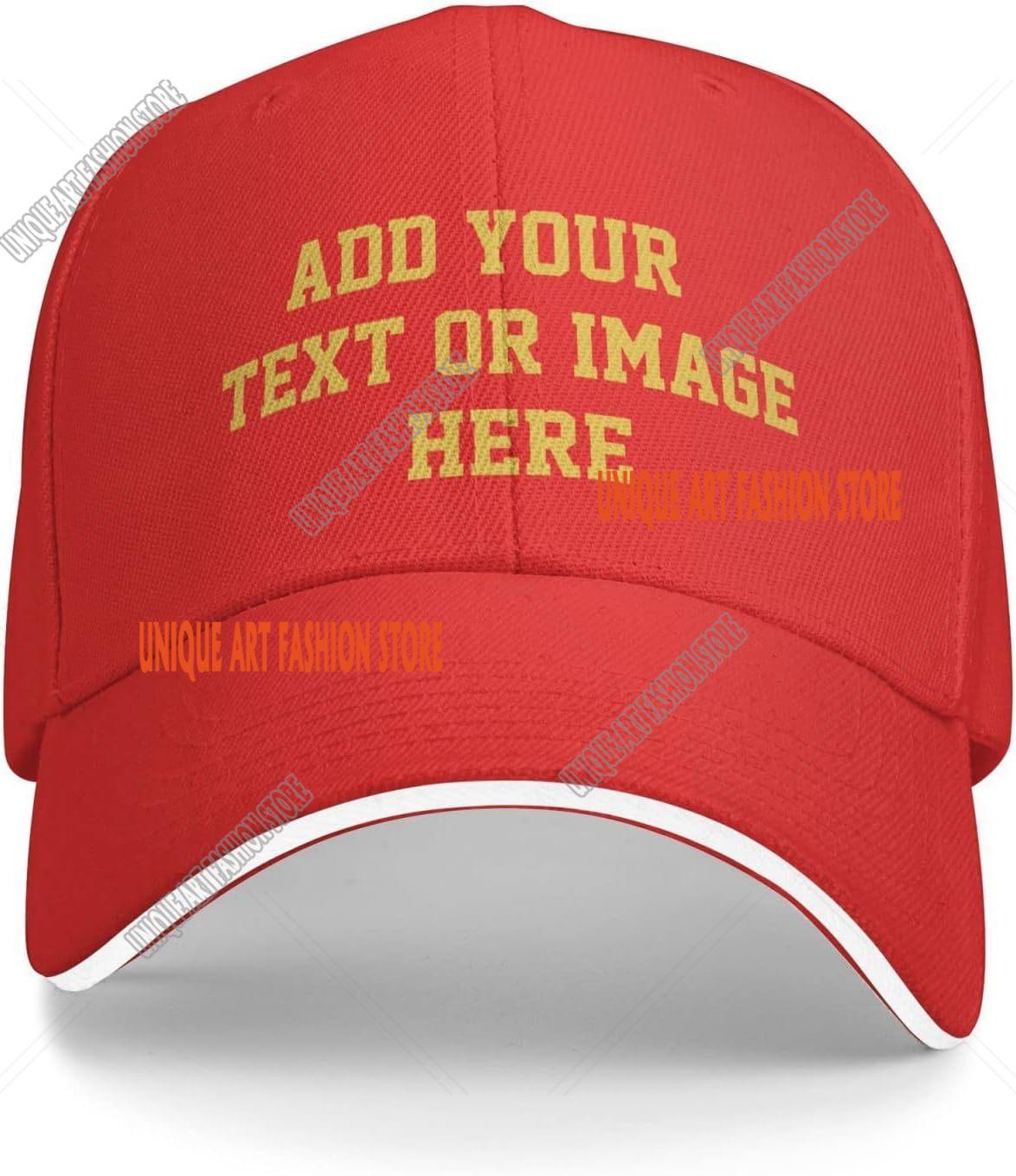 

Custom DIY Logo Hats Add PhotosLogoText to Design Your Personalized Baseball Cap for Men Women Adjustable One Size