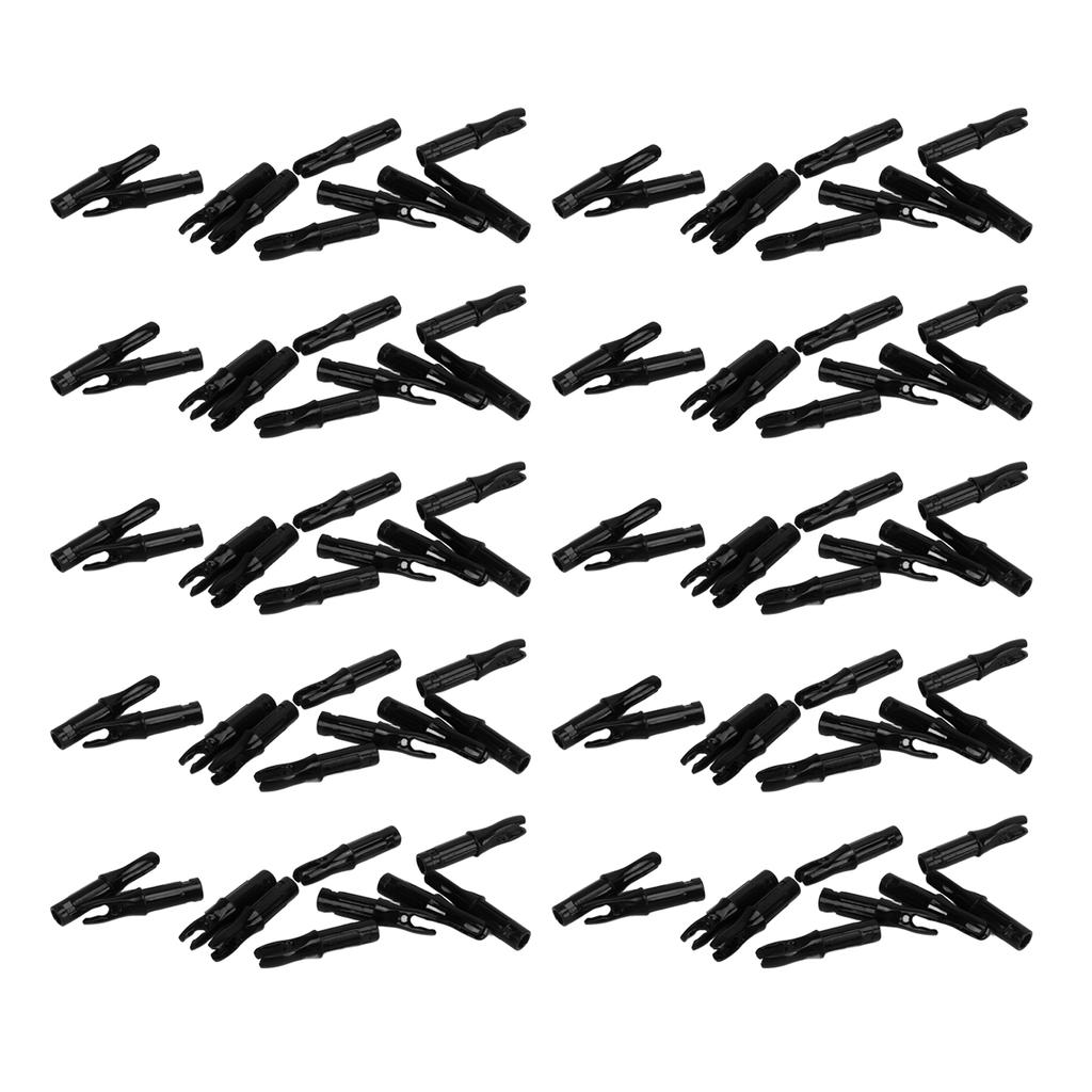 100 peças de Ponteira de Flecha para Tiro com Arco Plástico Durável Inserção Ponteiras de Flecha Leves Ponteiras de Flecha de Reposição para Arco de Tiro com Arco Preto