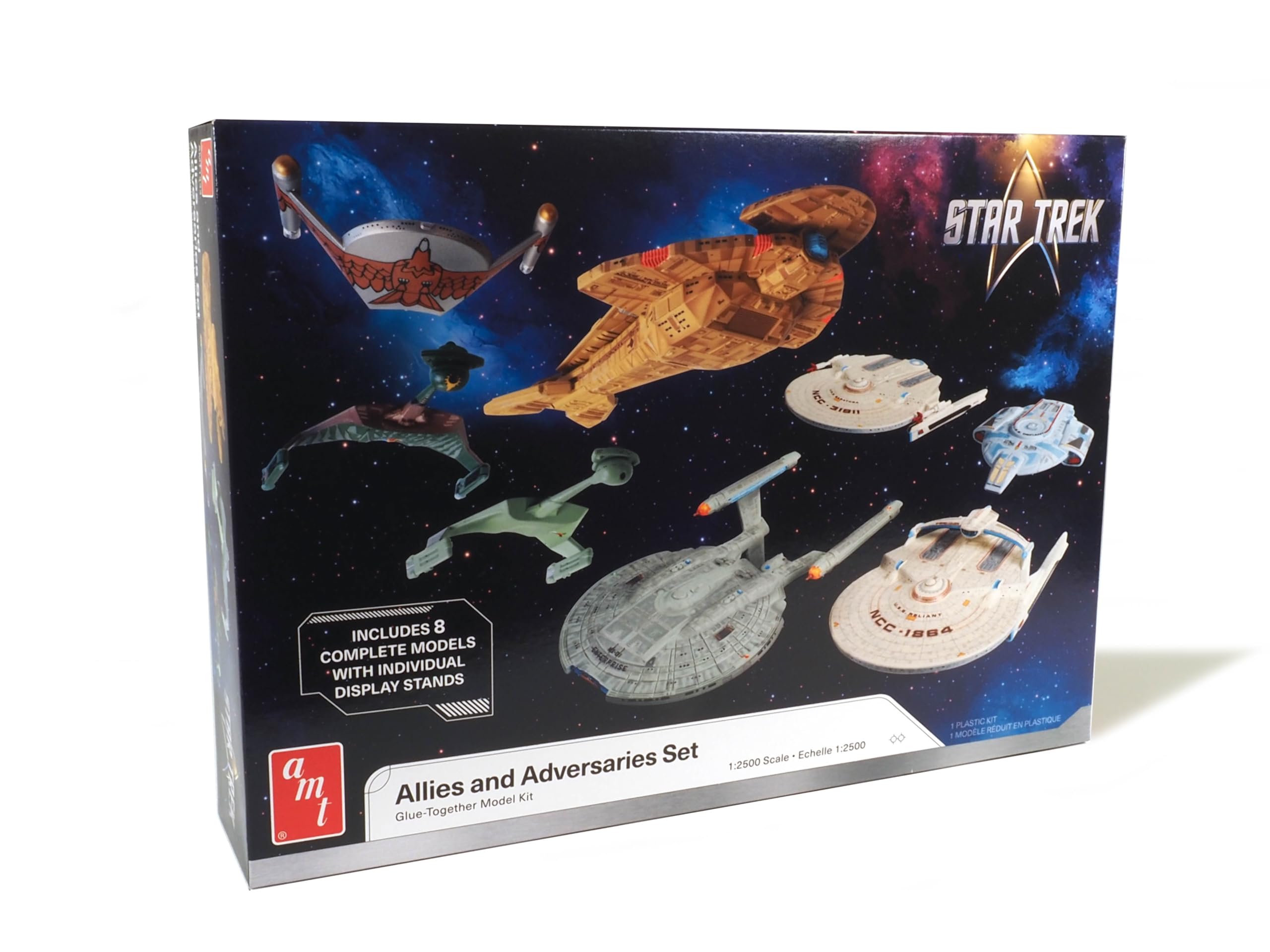 AMT Star Trek Mini Scale Spaceship Set Scale Plastic Model Kit AMT1443 8-Ship 1/2500 (Spaceship)
