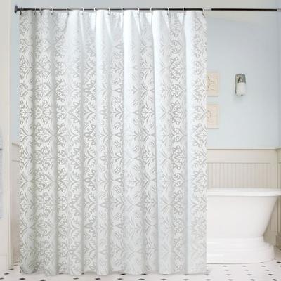 Shower Curtain White Floral Printed 200Cm Bathroom Shower Curtains Pvea Fabric Luxury Romatic Style Waterproof Bathroom Curtain