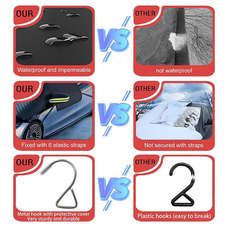 Magnetic Car Front Windscreen Cover Snowproof Car Windshield Sun Shade Anti Frog Waterproof Protector Cover Car Accessories