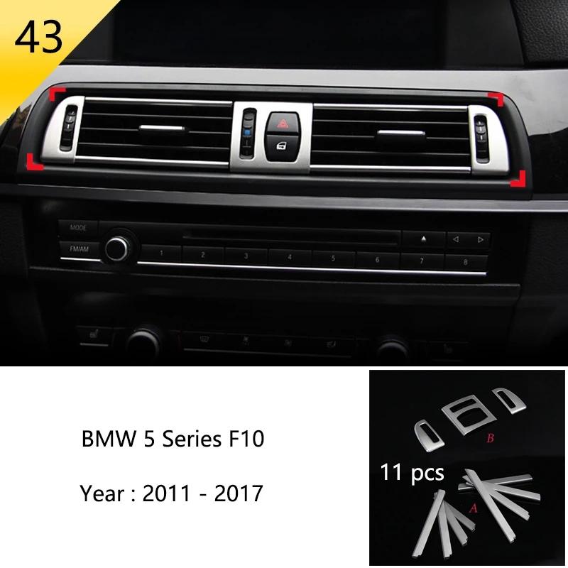 For BMW 5 Series F10 F11 2011-2016 Stainless Steel Cars Front Door Stereo Panel Speaker Decorative Cover Interior Accessories