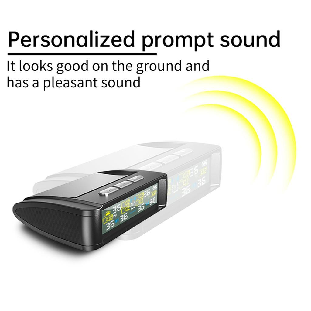 Tire Pressure Monitoring System Wireless Solar  Pressure Monitor with 6 External Sensors Real-time Display Temperature Pressure