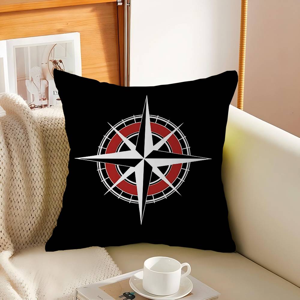 N-Nautisches C-Kompass-Logo Personalisiertes Bild Text Heimdekorative Kissen Haushaltsgeschenke 45x45cm