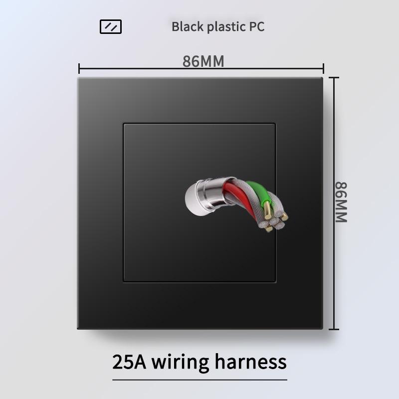 13A British Standard Socket with USB & Type-C Fast Charging, Light Switch, Black Panel for Hong Kong & Macau