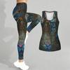 Fierce Predator Pattern Print Yoga Outfit for Women Fashion Workout Leggings Fitness Sports Casual Yoga Set Sports Suit