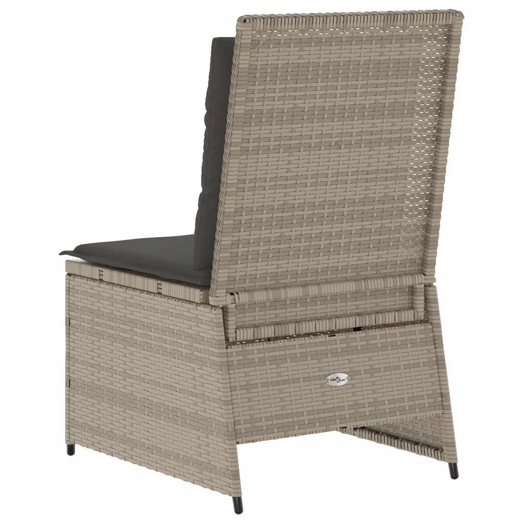 Garden Sofa with Cushions Light Grey Poly Rattan