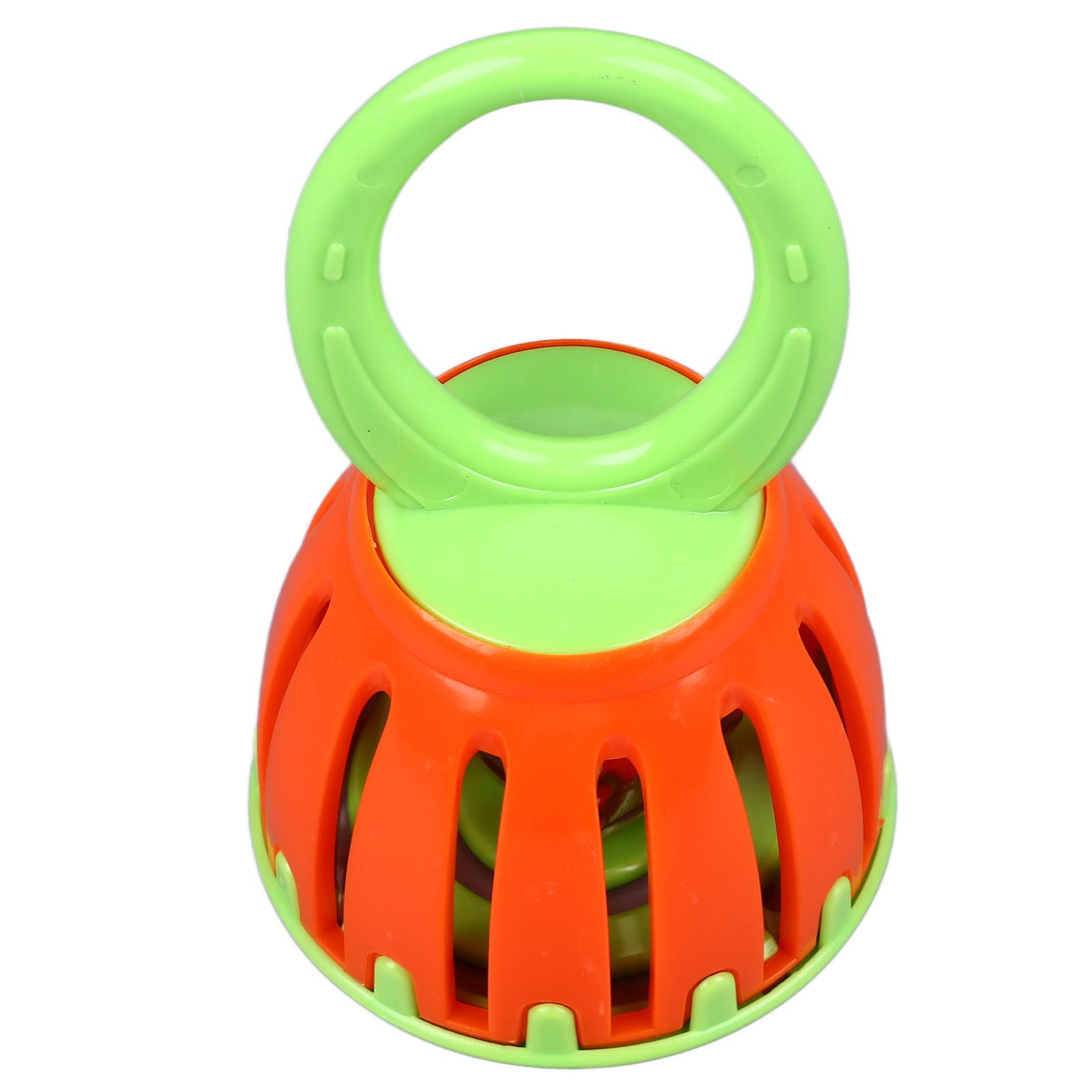 

Handled Cage Bell Babies Rattle Orff Plastic Kids Music Percussion Instrument Toy W215 Orange and