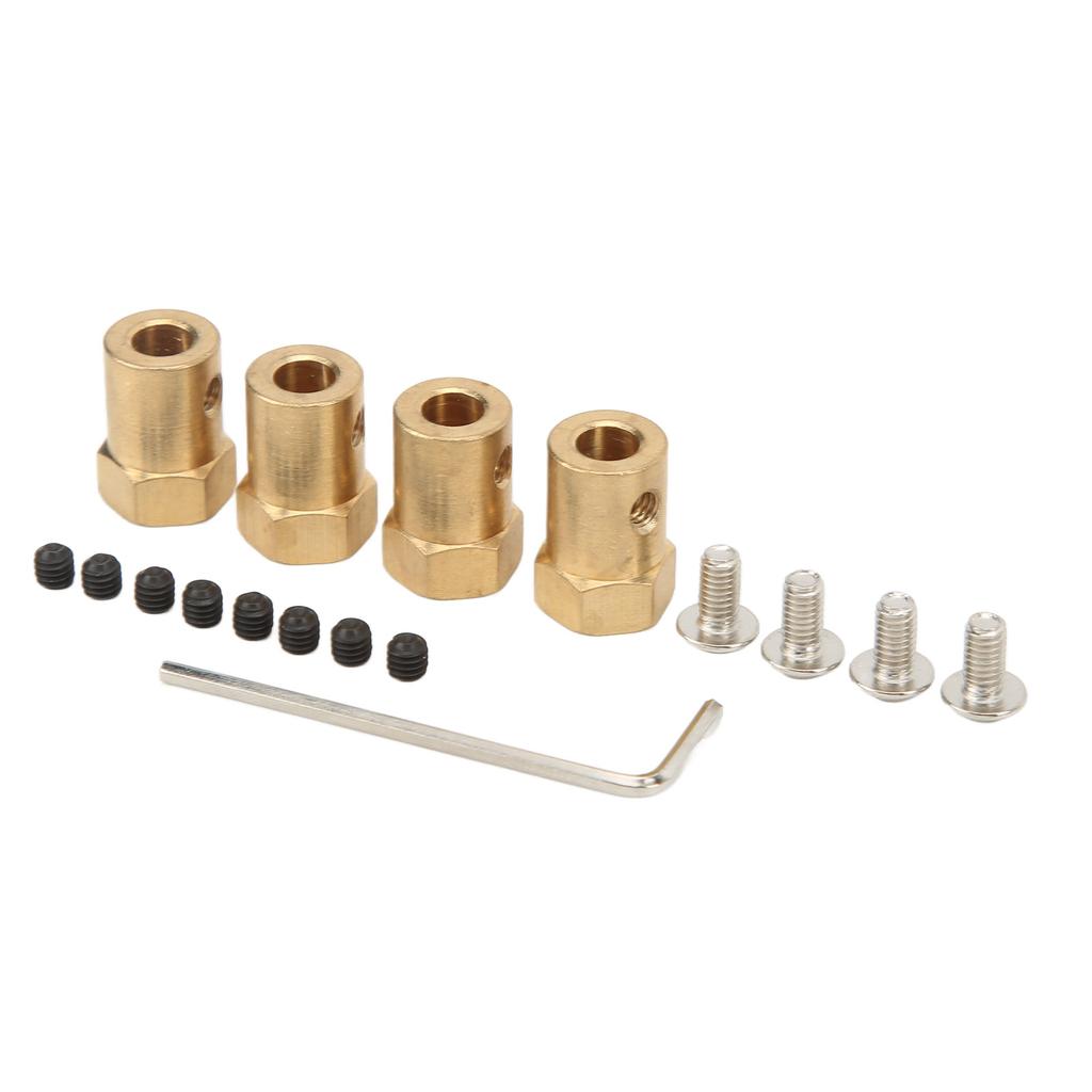 4Pcs RC Brass Coupler Extension Wheel Hub Combiner Coupler for WPL RC Car Replacement Repair