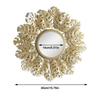 Hanging Wall Mirror Iron Frame Round Decorative Wall Mirror Golden Leaf Wall Mirror For Living Room Bedroom Office Home Decor