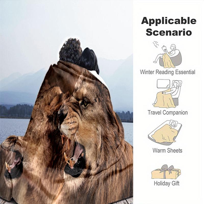 1pc Wolf Pattern Blanket, All Season Lightweight Home Office Outdoor Nap Multifunctional Blanket